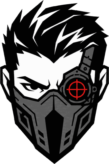 KDS mascot — a masked operative with a red crosshair eyepiece
